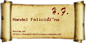 Handel Feliciána névjegykártya